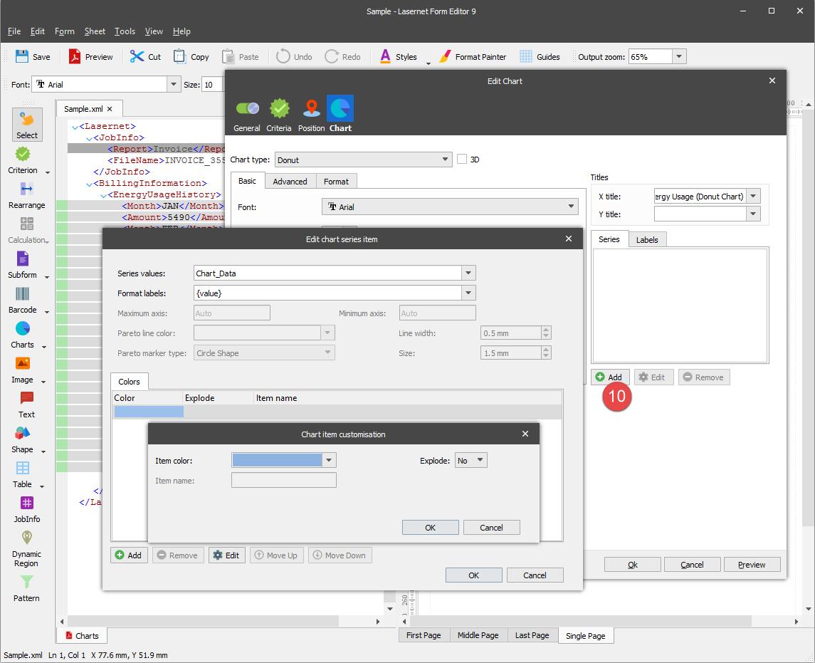 Charts Tool - Lasernet 9 Form Editor Training Material
