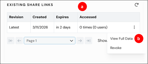 Viewing secure link details.