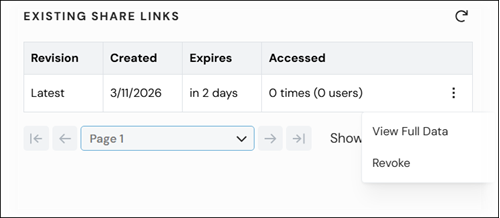 Viewing full details of a secure link.