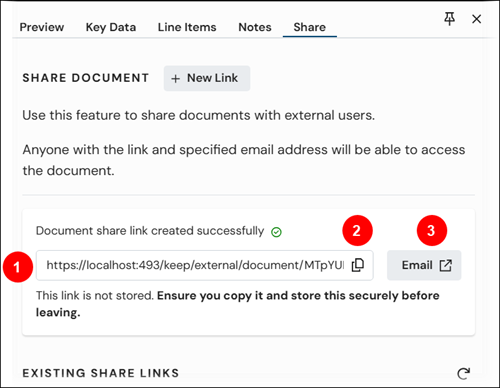 Sharing a secure link.