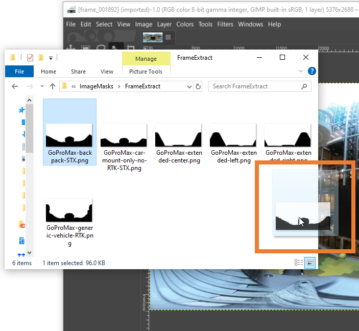 The predefined mask added as a new layer