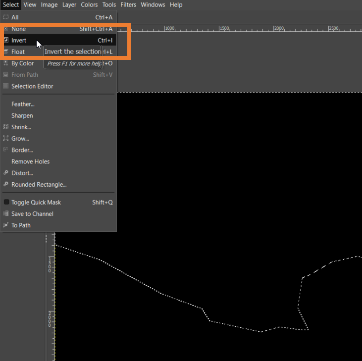 The image after inverting the selection and deleting again