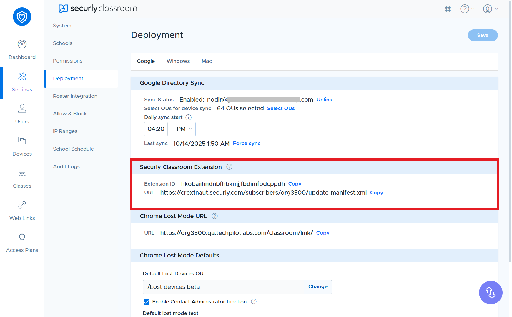 Installing the Securly Classroom Extension through Google Admin ...