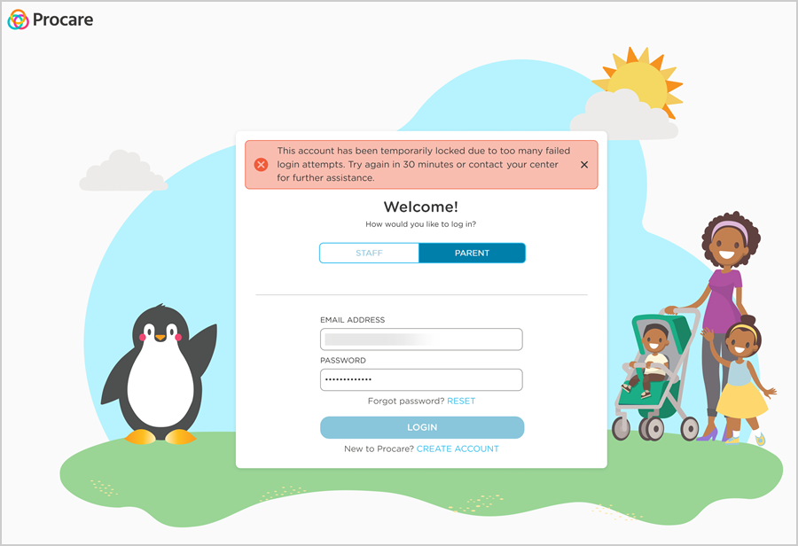 parent account lockout temporary website