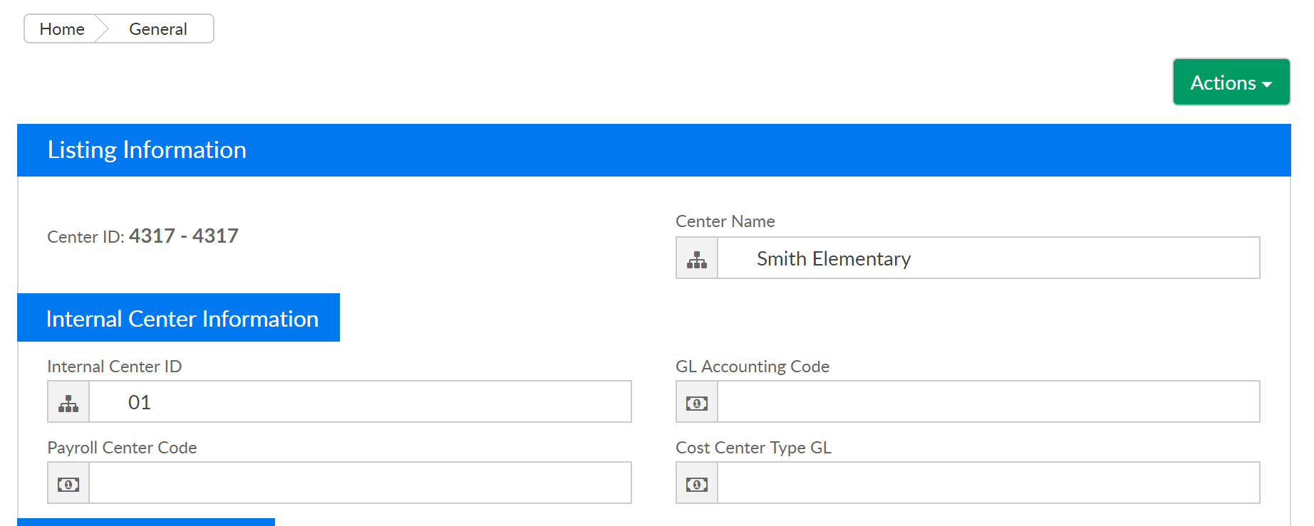 Financial- General Ledger Account Example