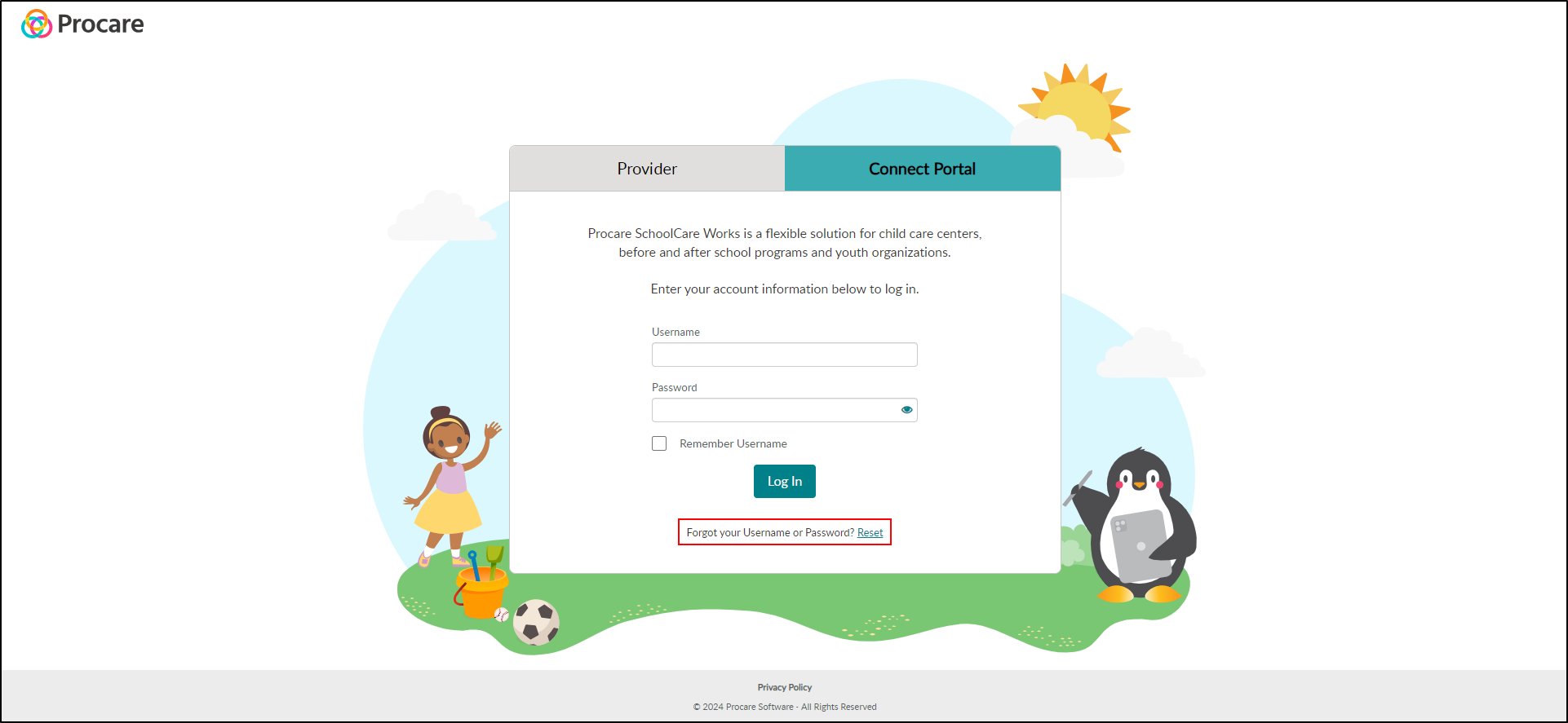 Parent Portal - Password Reminder