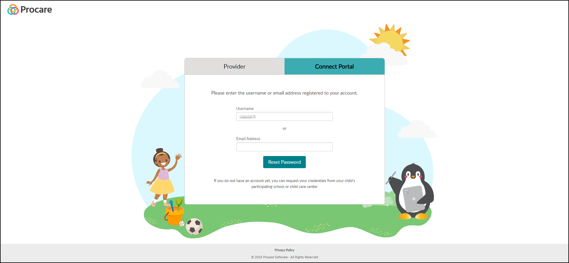 Parent Portal - Password Reminder