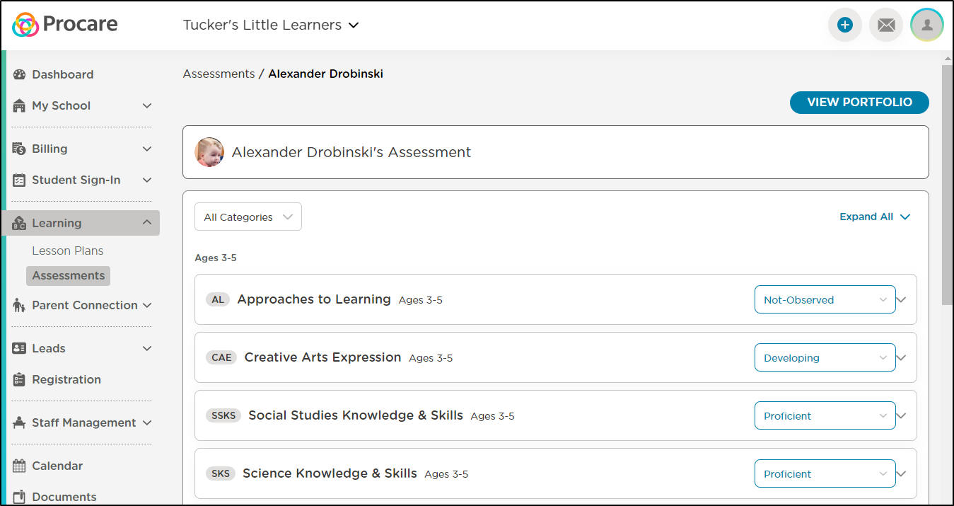 Assessments & Development Tracking