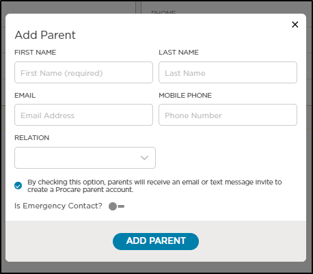 Parents: Add Parents and Authorized Pickups to your Child's Account