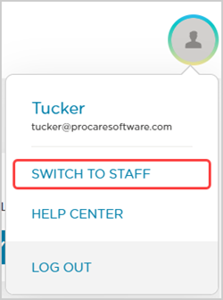 switch to staff account from parent account on website
