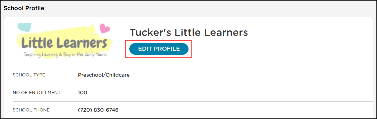 edit school profile