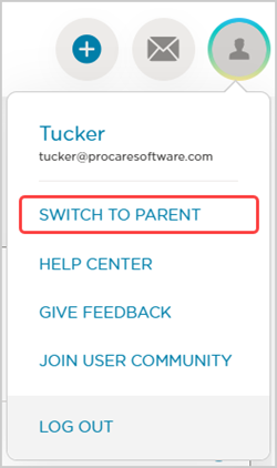 switch to parent account from staff account on website