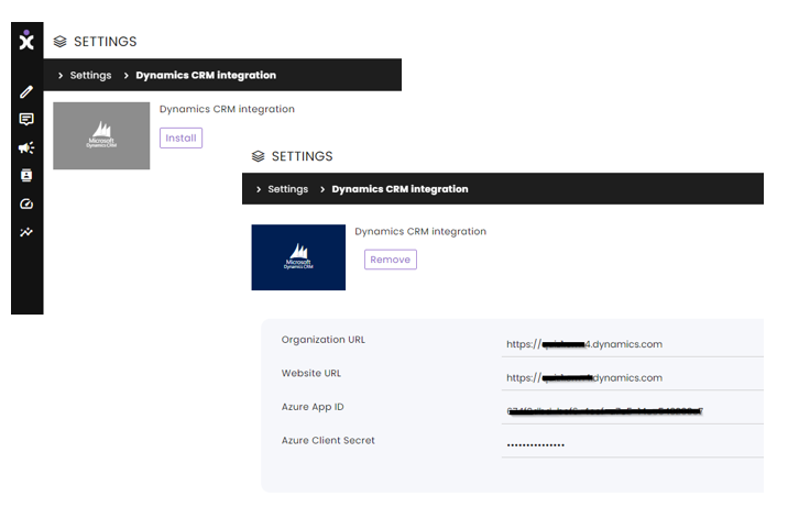 Dynamics CRM Integration - Setting page.png