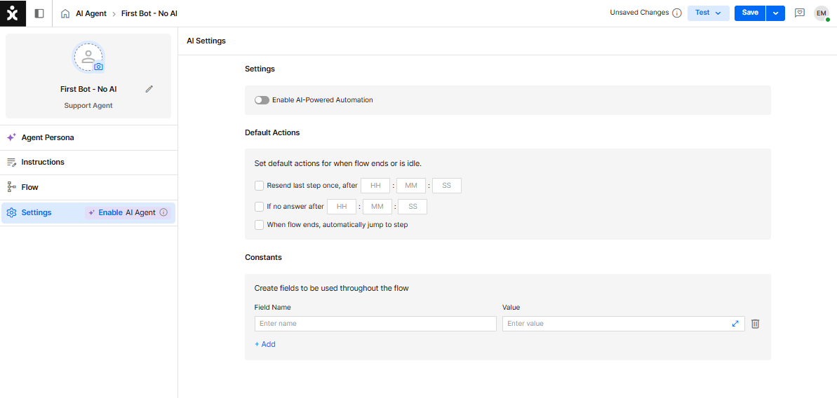 AI Agent Settings