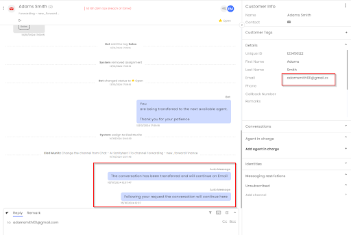 omni-routing Chat to email - agent screen messages.png