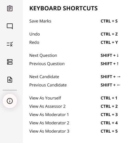 Keyboard Shortcuts Screenshot