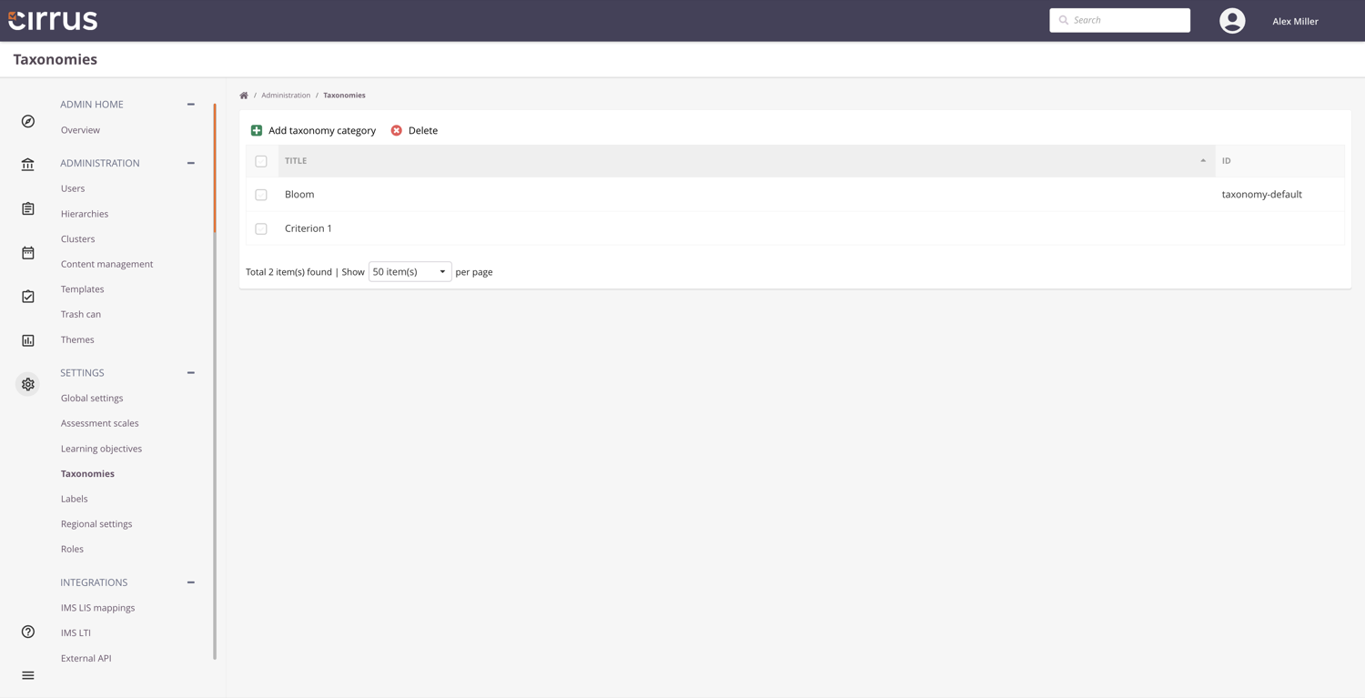 Taxonomies overview