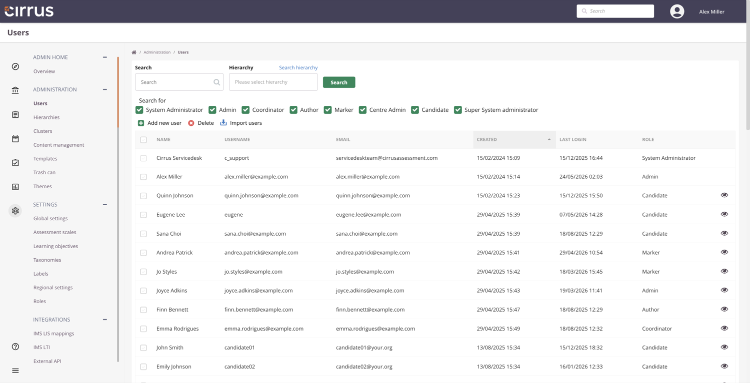 Label input on a user profile