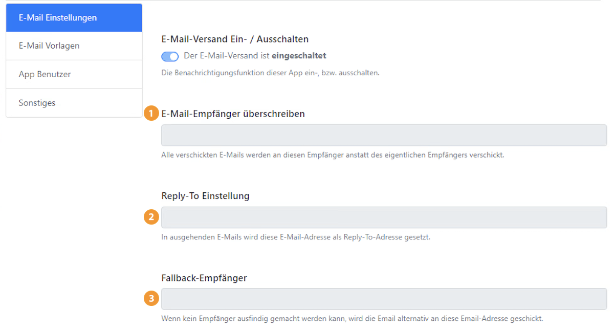 E-Mail Einstellungen