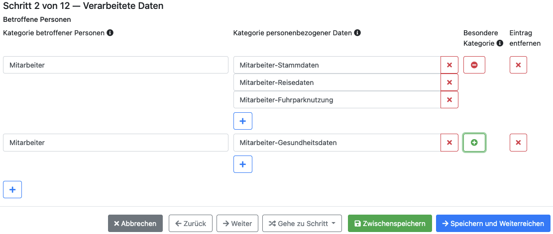 Formular Datenverarbeitung