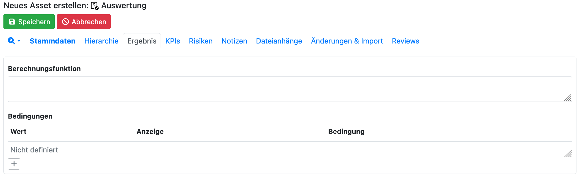 Ergebnis-auswertungsasset