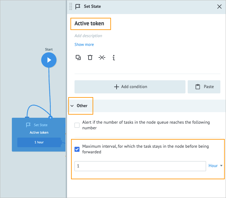 Active token set state