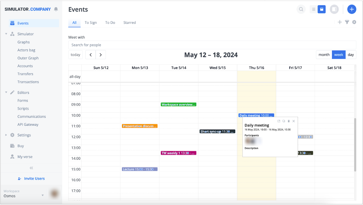 Calendar view