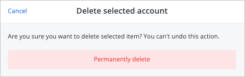 Delete acc dialog