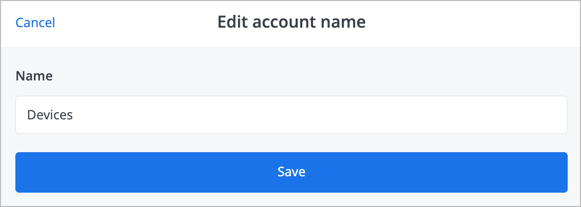 Edit acc name dialog