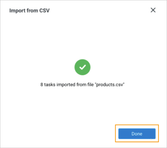 Import CSV done