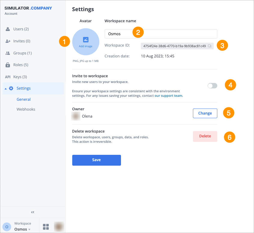 Settings page1