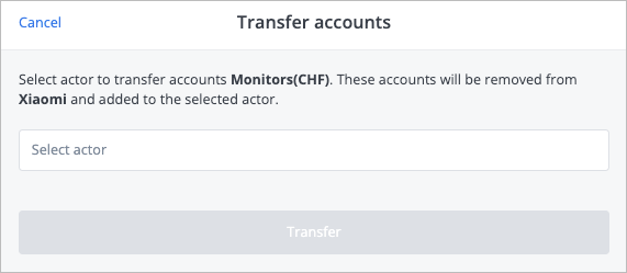 Transfer acc dialog