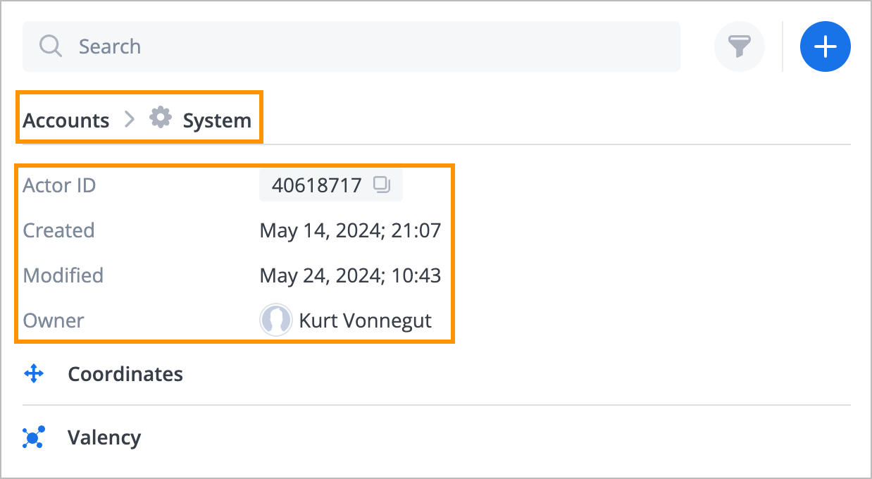 accounts system view info