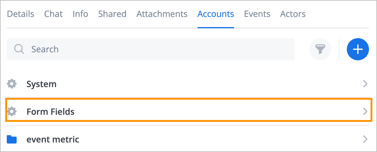 actor account all folders-form fields