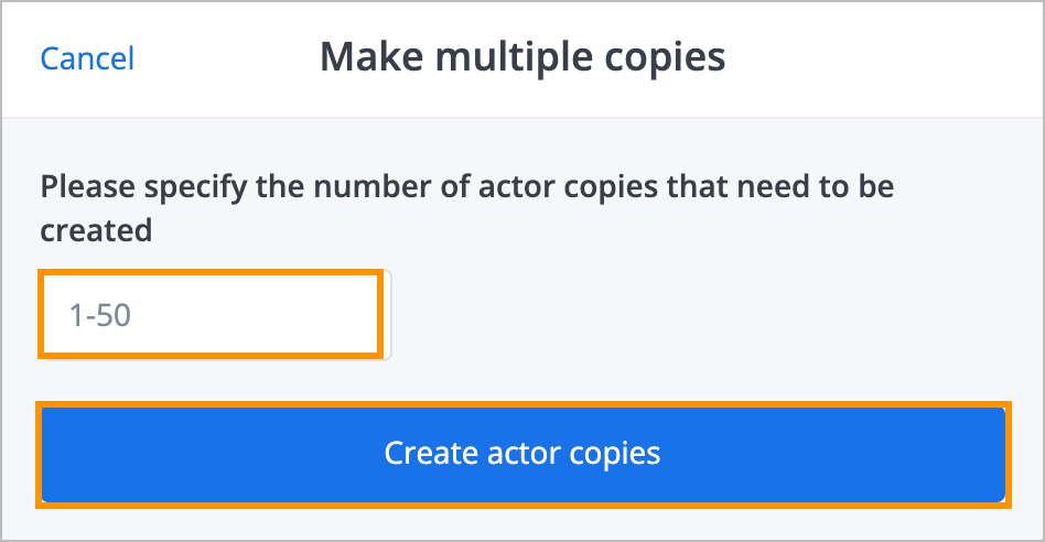 actor menu-make mult copies