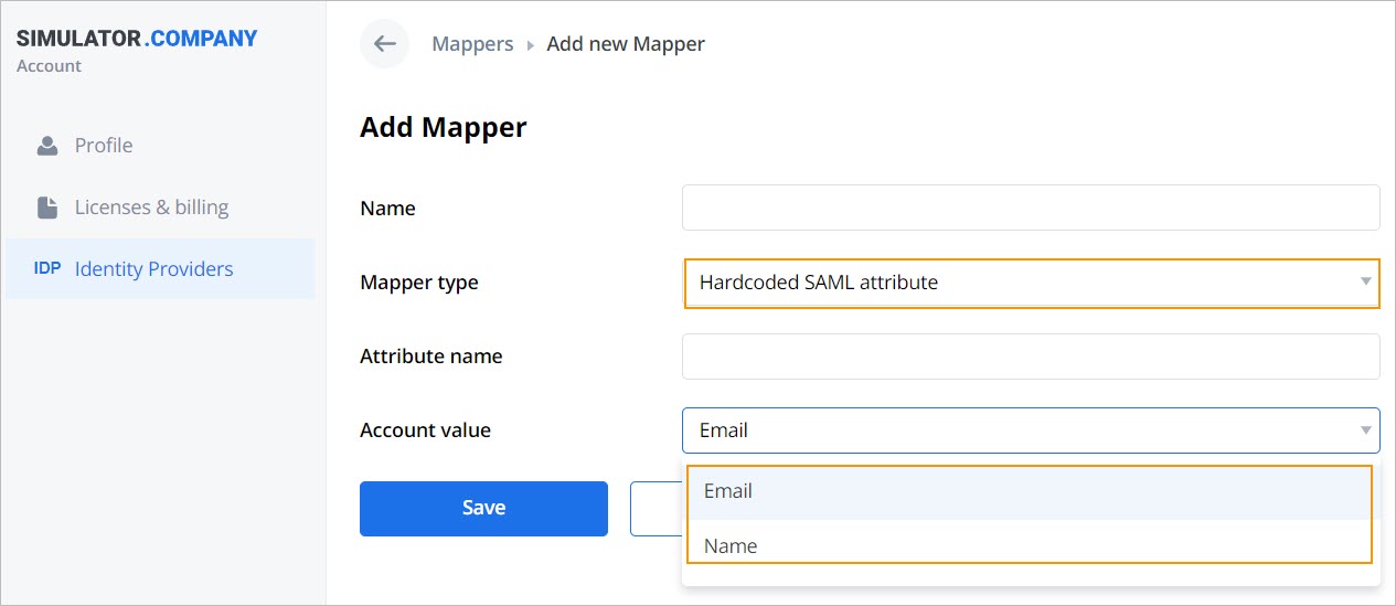 add new mapper-hardcoded saml attr