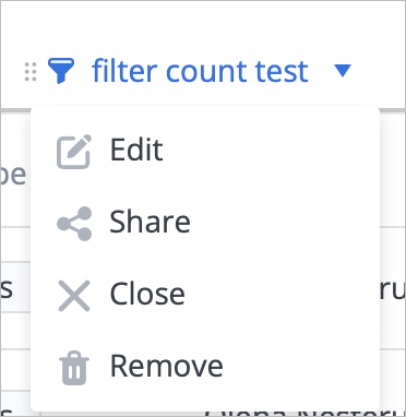 context menu-filter