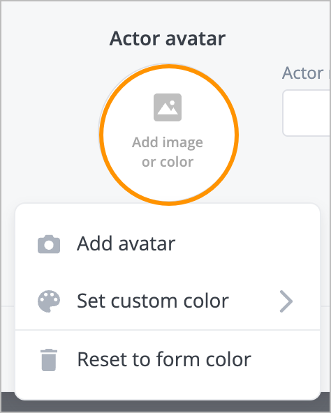 create form-avatar menu