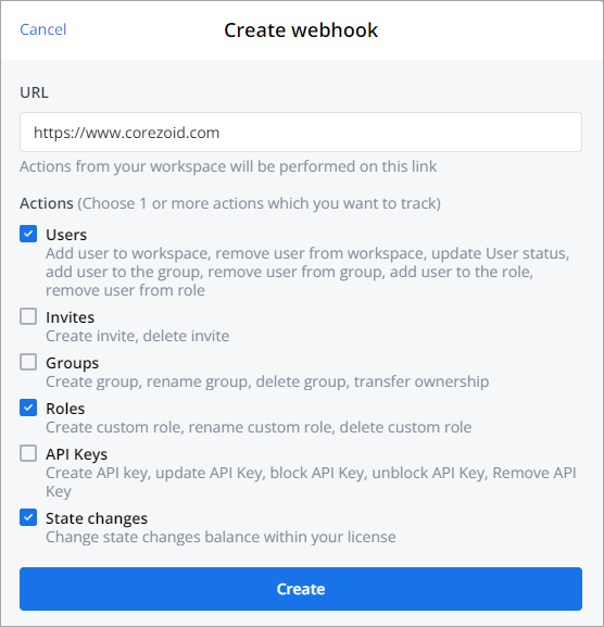 create webhook1