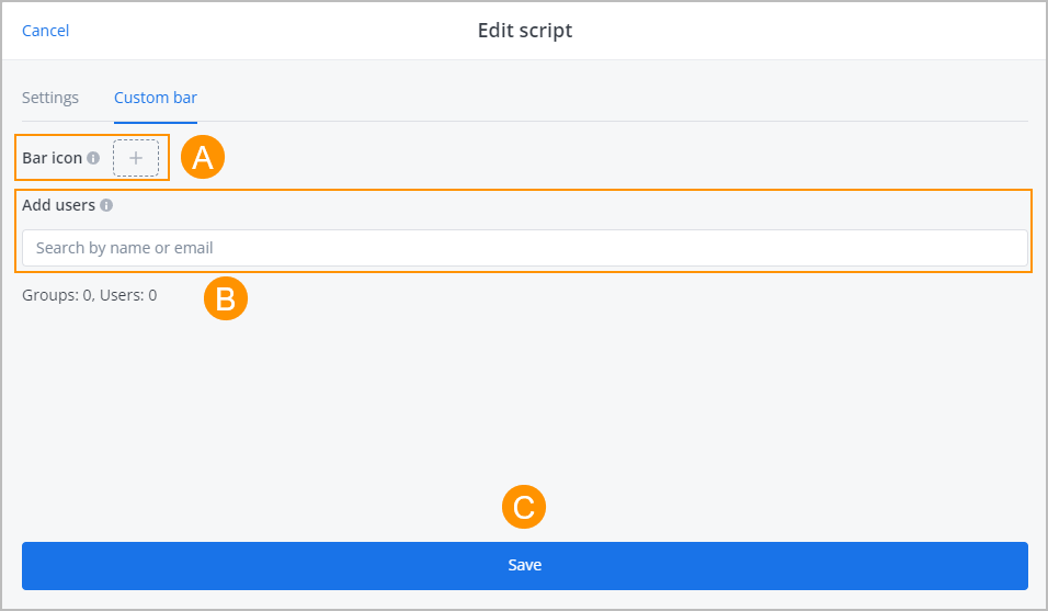 edit script-custom bar settings