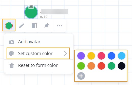 new actor menu-set color