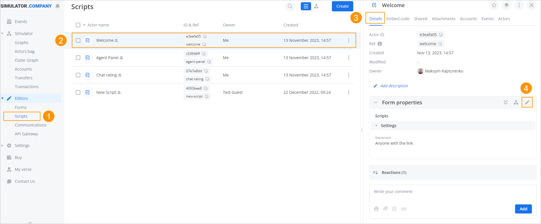 scripts page-form properties num