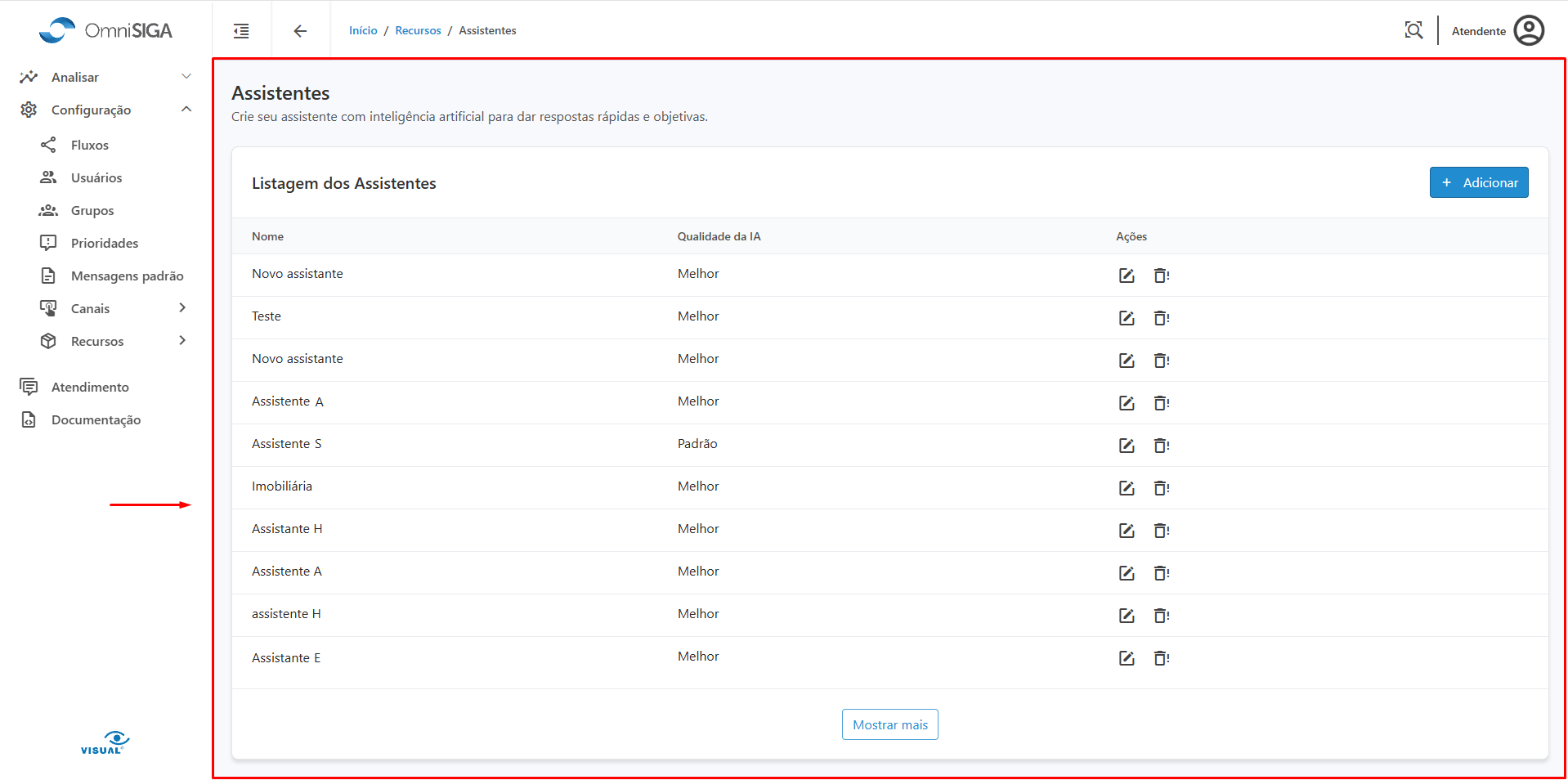 Configurar Assistente Virtual