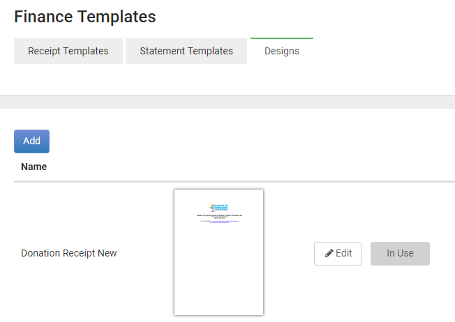 Adding a Receipt or Statement Template Design