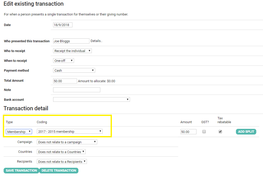 How to add Memberships in transactions - Memberships