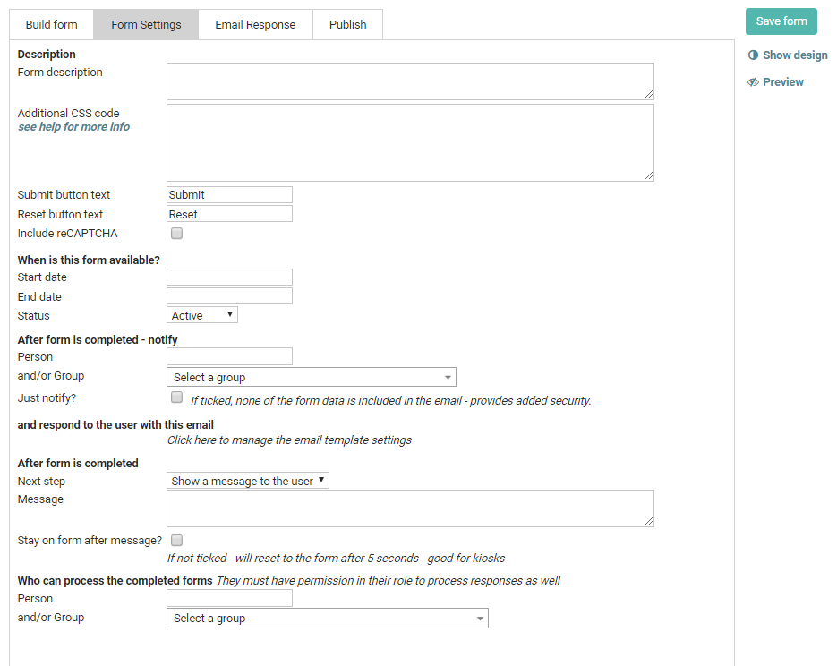 settings must be of the form name=value