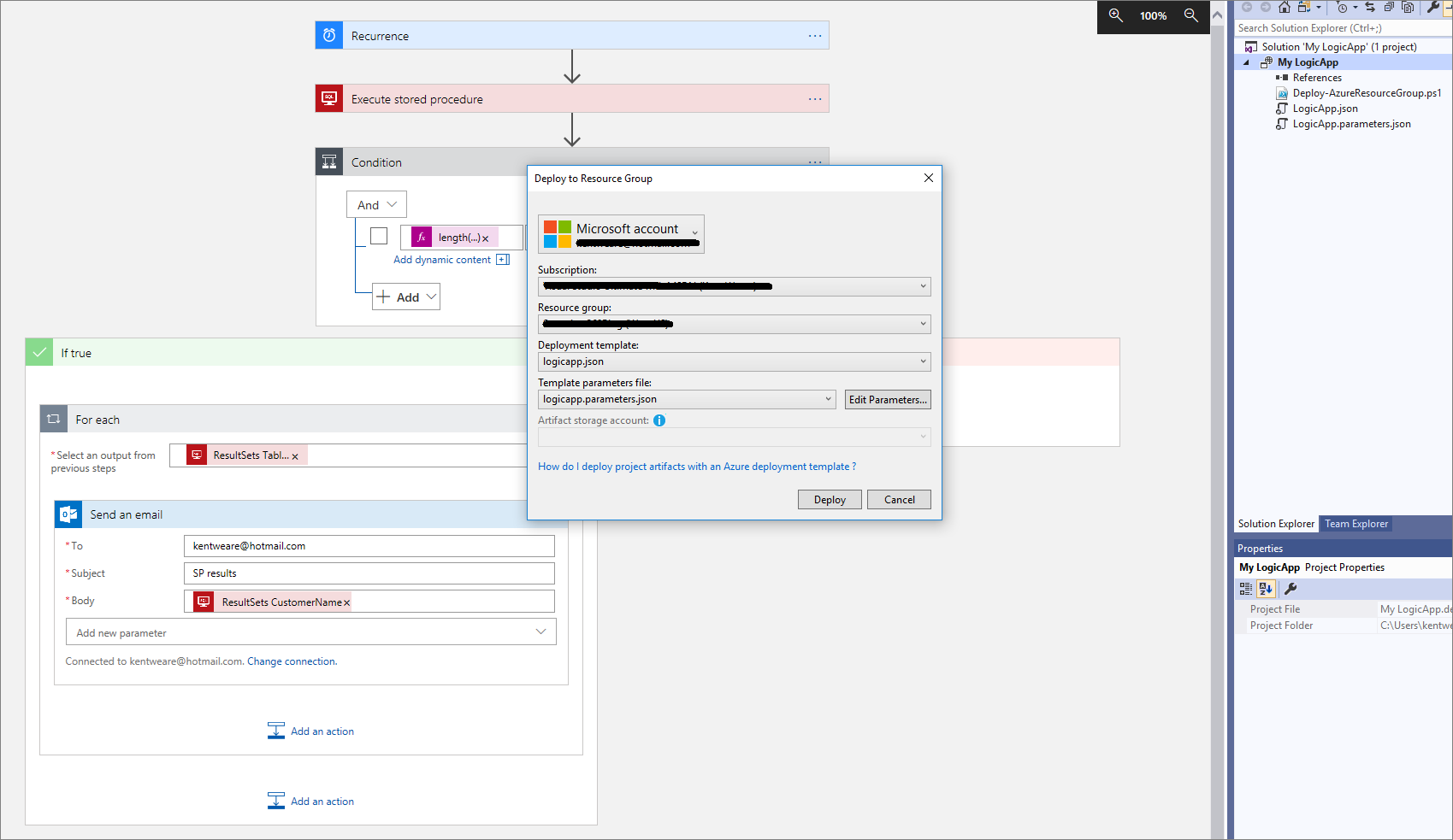 Create Azure Logic App In Visual Studio 19 Serverless Notes