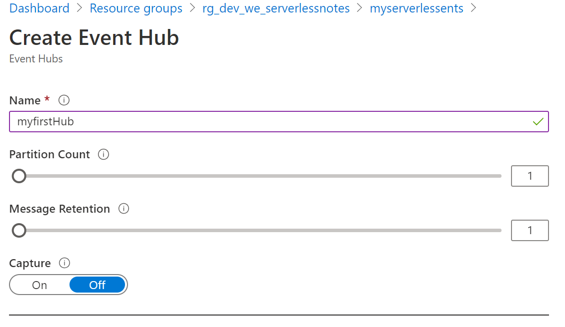 Adding Azure Event Hub