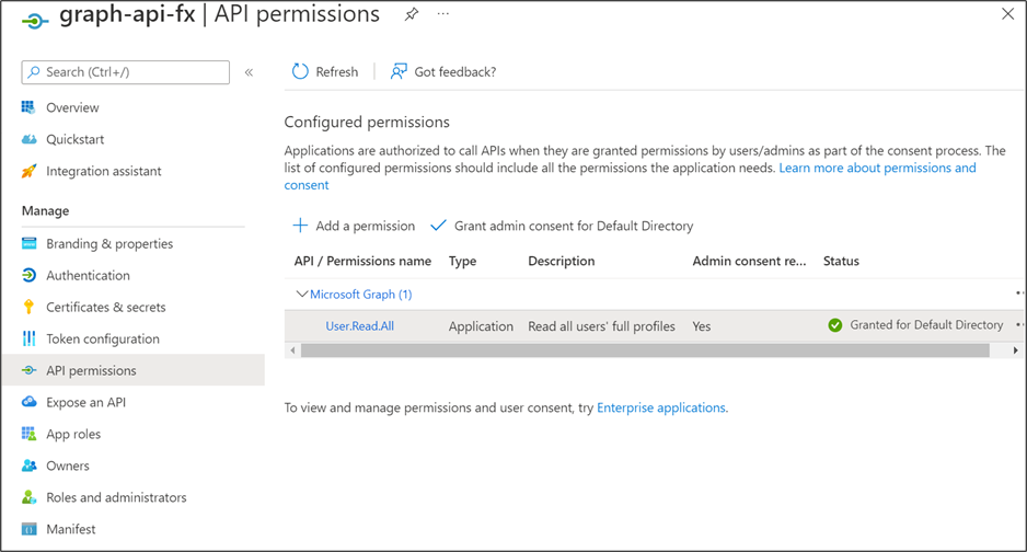 Using Microsoft Graph API with Azure Functions