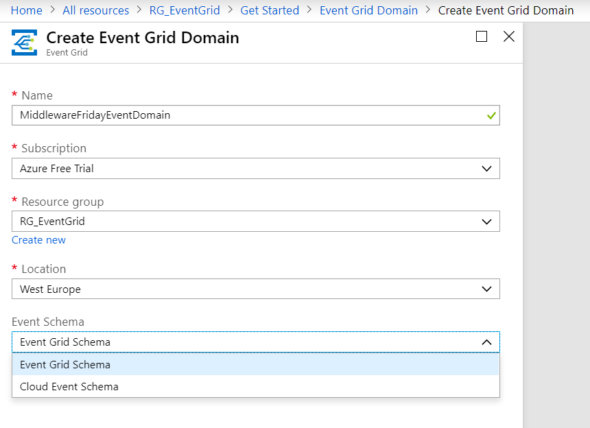 event grid domain
